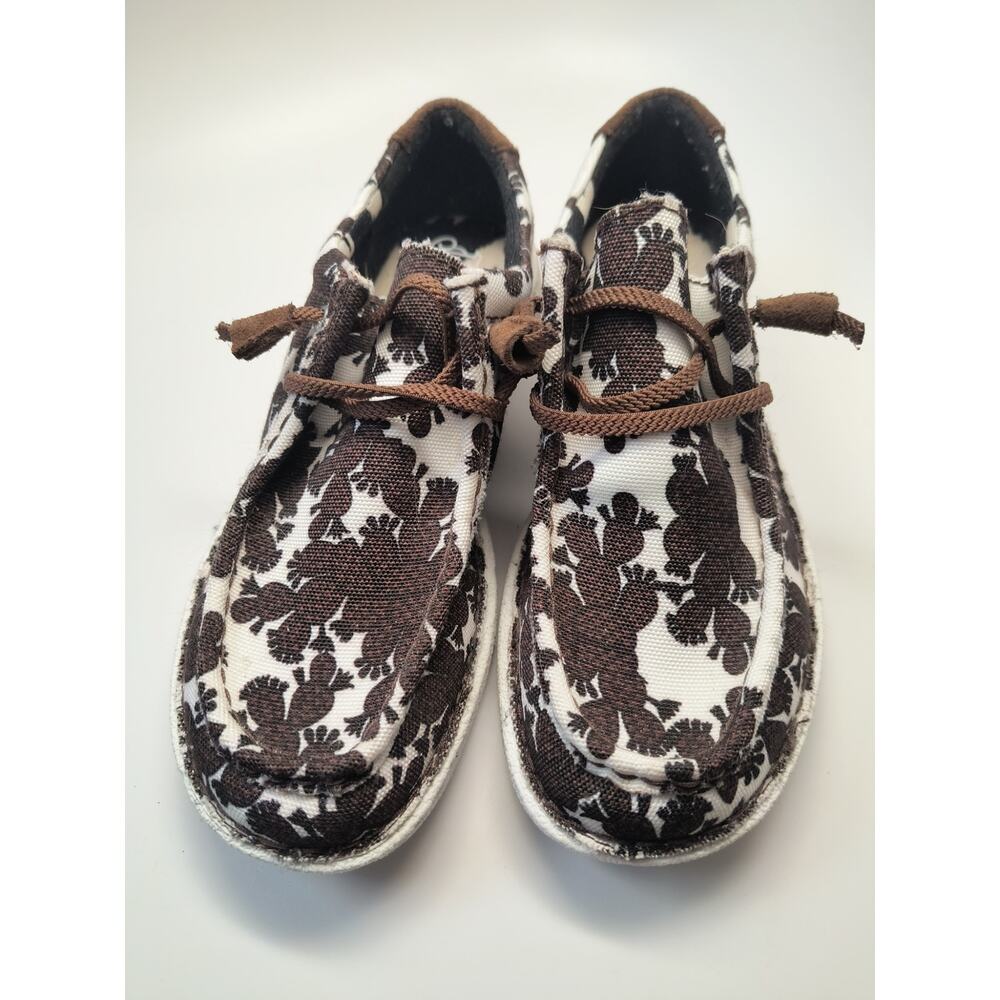 Justin Women's Hazer slip-on shoes, Chocolate Cacti print, Size 7